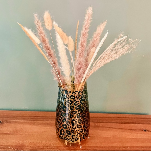 NEW - Glass pitcher with cheetah print design - or use as a chic flower vase! - Picture 2 of 2